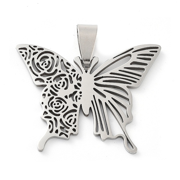 

PandaHall 201 Stainless Steel Pendants, Laser Cut, Butterfly Charm, Stainless Steel Color, 25x32.5x1.5mm, Hole: 8.5x4.5mm 201 Stainless...