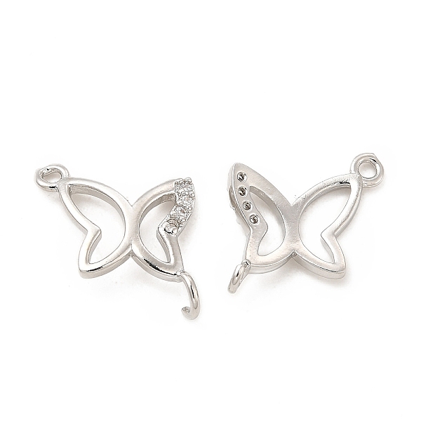 

PandaHall Rack Plating Brass Micro Pave Clear Cubic Zirconia Connector Charms, Long-Lasting Plated, Cadmium Free & Lead Free, Butterfly...