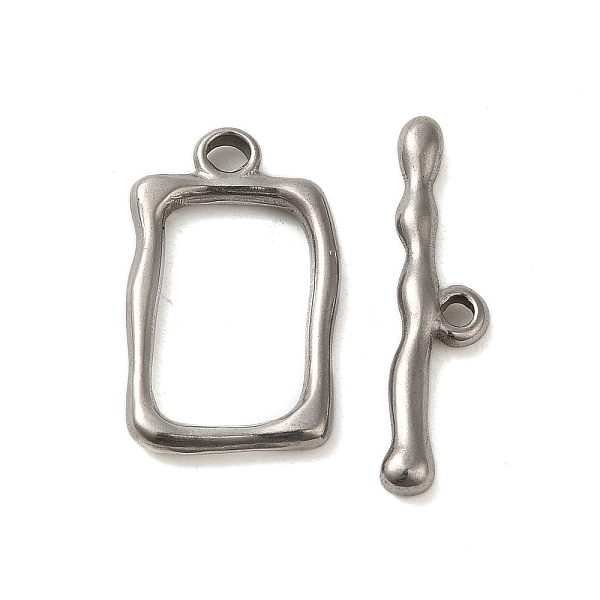 

PandaHall 304 Stainless Steel Toggle Clasps, Rectangle, Stainless Steel Color, 21.5x13x2mm, Hole: 2.5mm, Bar: 6x25x3mm, Hole: 1.8mm 304...