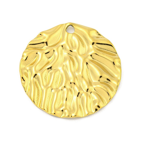 

PandaHall Ion Plating(IP) 304 Stainless Steel Pendants, Textured, Flat Round Charm, Real 18K Gold Plated, 30x2mm, Hole: 2mm 304 Stainless...