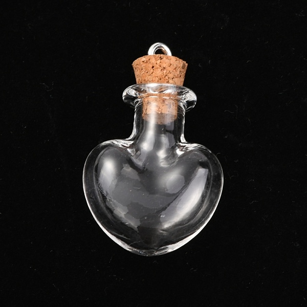 

PandaHall Glass Bottle Pendants, with Soft Wooden Plug, Openable Bottle, Refillable Bottles, Heart, Clear, 35.5mm, Hole: 2.5mm Glass Heart...