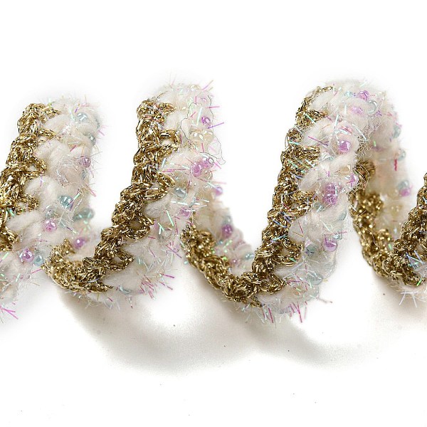 

PandaHall Polyester Crochet Lace Trim, Knitted Decor Trimming with Glass Pearl, for Clothes Bridal Dress, Gold, 3/8 inch(11mm) Polyester...