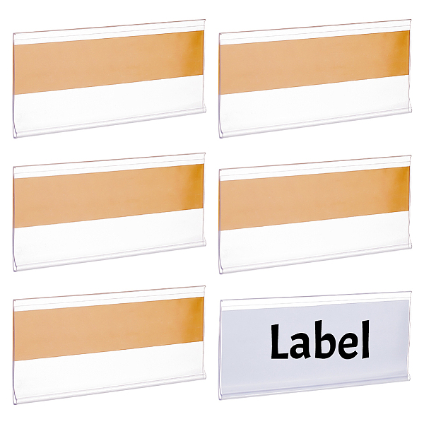 

PandaHall Rectangle PVC Price Tag Sign Label Holder, with Adhesive Back, Retail Supplies, Clear, 4.25x10.1x0.35cm Plastic Rectangle Clear
