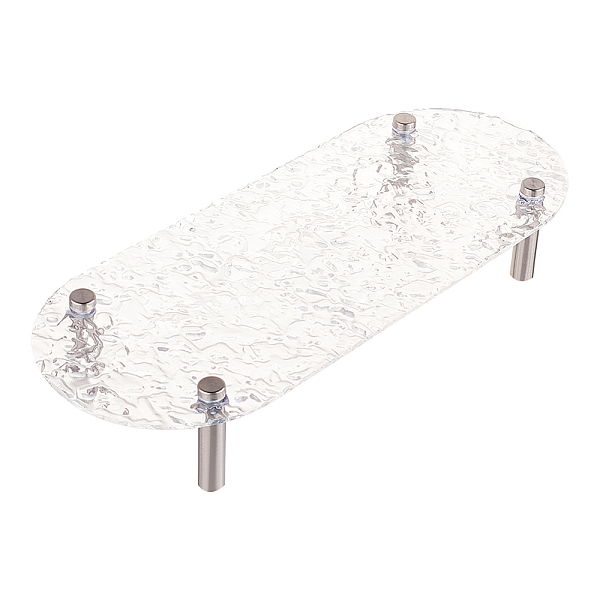 PandaHall FINGERINSPIRE Clear Acrylic Riser Shelf Elliptical Ripple Jewelry Storage Tray Cupcake Display Stands 3-Legs Cosmetic Display...