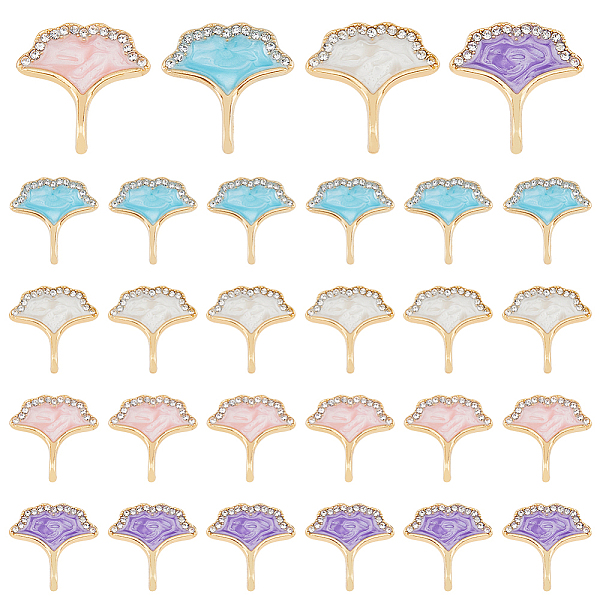 

PandaHall DICOSMETIC 32Pcs 4 Colors Rack Plating Alloy Rhinestone Pendants, with Enamel, Nickel Free, Gingko Leaf Charms, Golden, Mixed..., Multicolor