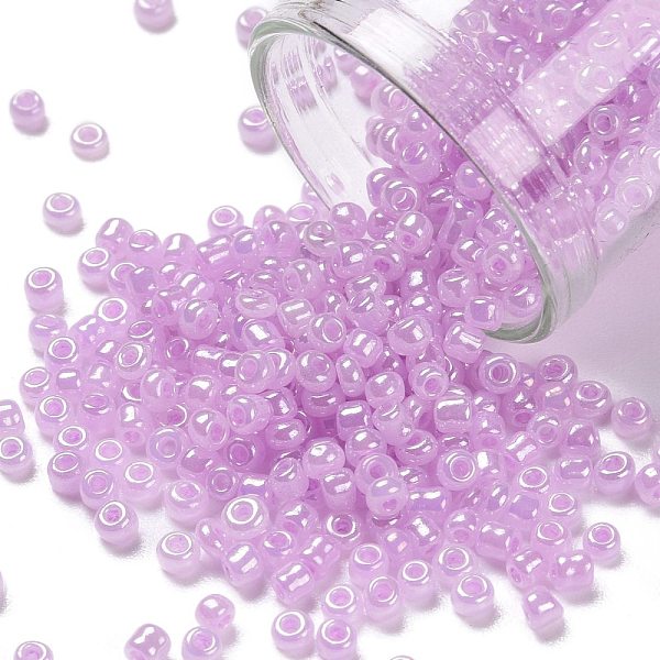 

PandaHall (Repacking Service Available) Glass Seed Beads, Ceylon, Round, Violet, 12/0, 2mm, Hole: 1mm, about 12g/bag Glass Purple