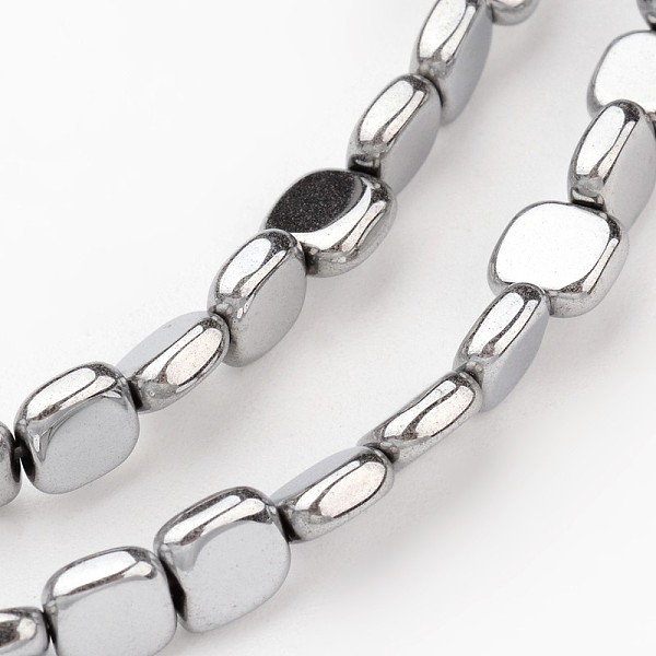 

PandaHall Electroplate Non-magnetic Synthetic Hematite Beads Strands, Flat Round, Smooth, Platinum Plated, 6x6x2mm, Hole: 1mm, about...