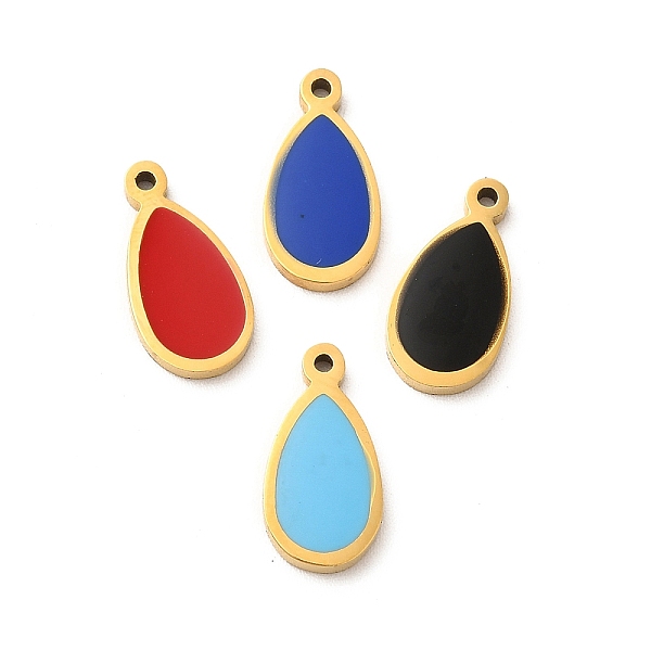 

PandaHall 304 Stainless Steel Enamel Charms, Teardrop Charm, Golden, Mixed Color, 13x6.5x1.4mm, Hole: 1mm Stainless Steel+Enamel Teardrop..., Multicolor