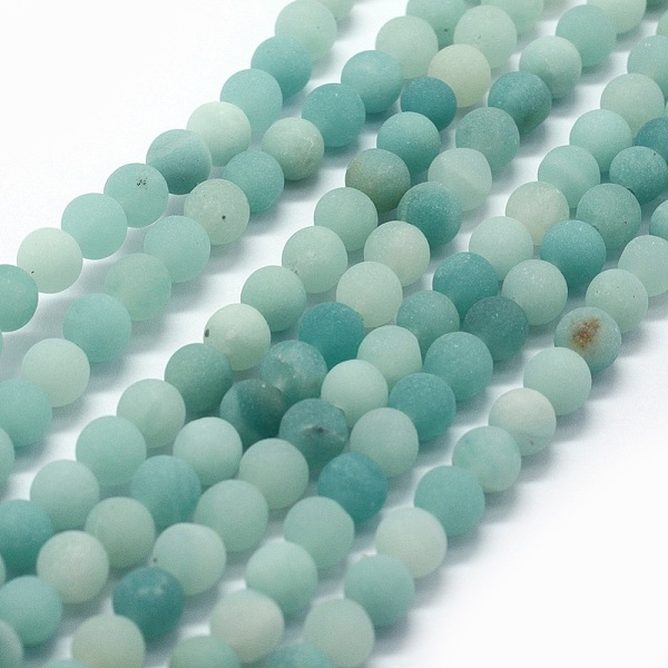

PandaHall Natural Amazonite Bead Strands, Round, Frosted, 6mm, Hole: 1mm, about 61pcs/strand, 15.7 inch(40cm) Amazonite Round