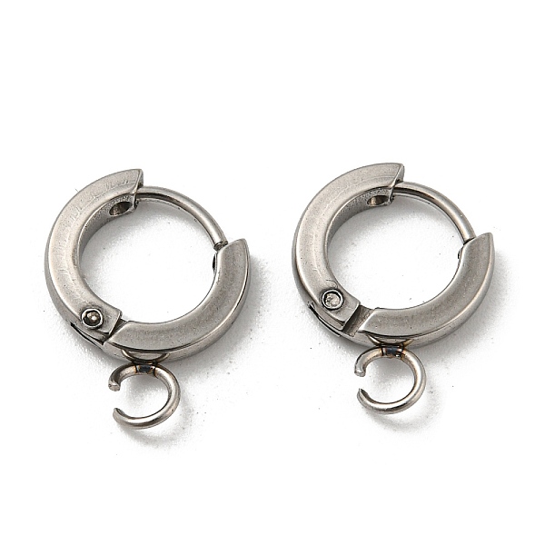 

PandaHall 201 Stainless Steel Huggie Hoop Earrings Findings, with Vertical Loop, with 316 Surgical Stainless Steel Earring Pins, Ring...