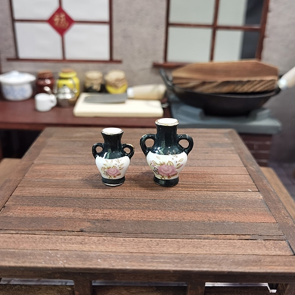 

PandaHall Ceramic Vase Miniature Ornaments, Micro Landscape Garden Dollhouse Accessories, Pretending Prop Decorations, with Double Handles...