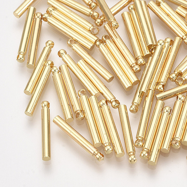 

PandaHall Brass Bar Pendants, Column, Real 18K Gold Plated, 15x2mm, Hole: 0.8mm Brass Column