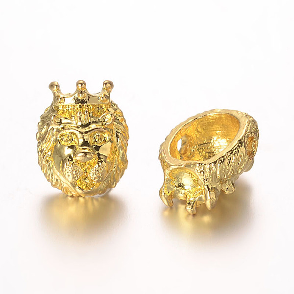 

PandaHall Lion Head Alloy Beads, Golden, 15x11.5x7.5mm, Hole: 2mm Alloy Lion