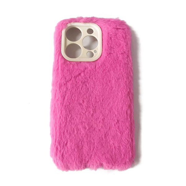 PandaHall Warm Plush Mobile Phone Case for Women Girls, Plastic Winter Camera Protective Covers for iPhone14 , Deep Pink, 15.4x7.9x1.4cm...