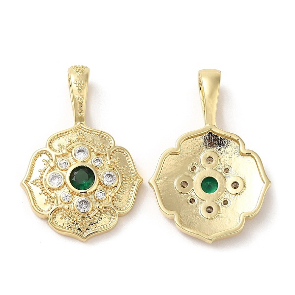 

PandaHall Brass Micro Pave Cubic Zirconia Pendants, with Glass, Lead Free & Cadmium Free, Flat Round, Real 18K Gold Plated, 32x21.5x4mm...