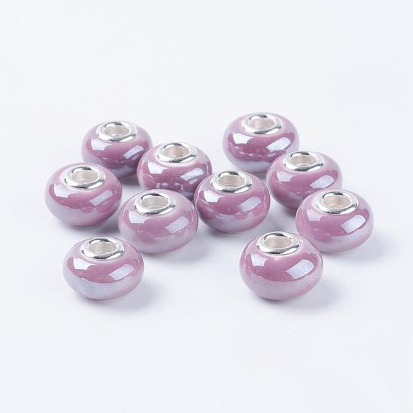 Handmade Porcelain Ceramic Spacer European Beads Fit Charm Bracelets