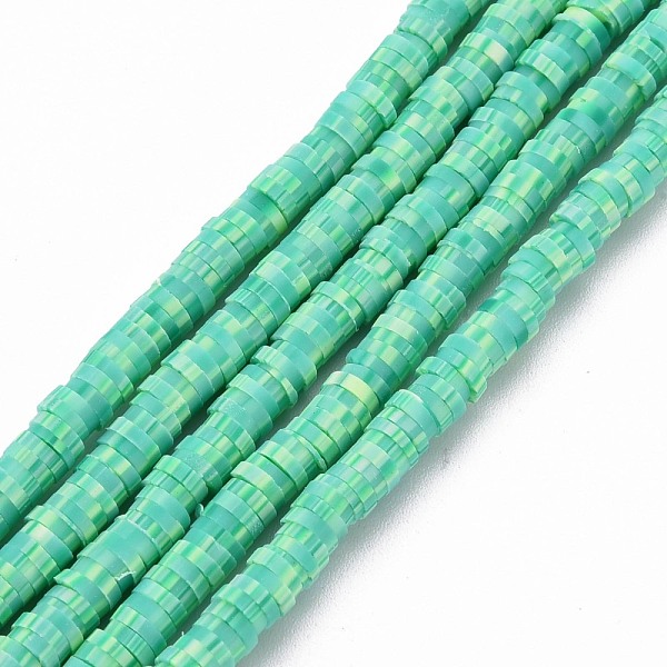

PandaHall Handmade Polymer Clay Bead Strands, Heishi Beads, for DIY Jewelry Crafts Supplies, Disc/Flat Round, Medium Aquamarine, 4x0.5~1mm...