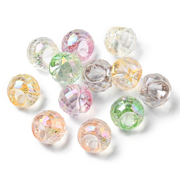 

PandaHall AB Color Plating Iridescent Acrylic Beads, Faceted, Round, Mixed Color, 13x13.5x12.5mm, Hole: 3mm Acrylic Round Multicolor