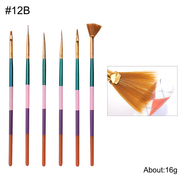 6 Pcs Nail Art Brush Pens