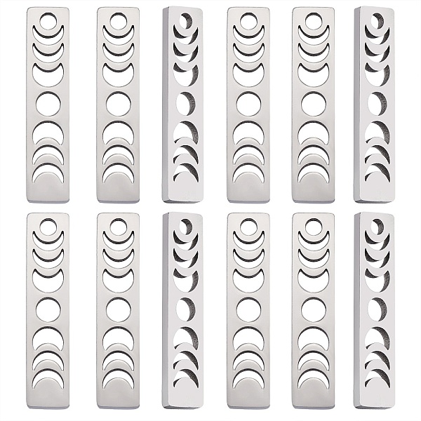 

PandaHall 20Pcs 304 Stainless Steel Pendants, Rectangle with Phase of the Moon, Stainless Steel Color, 26x6x1.5mm, Hole: 2mm 304 Stainless...