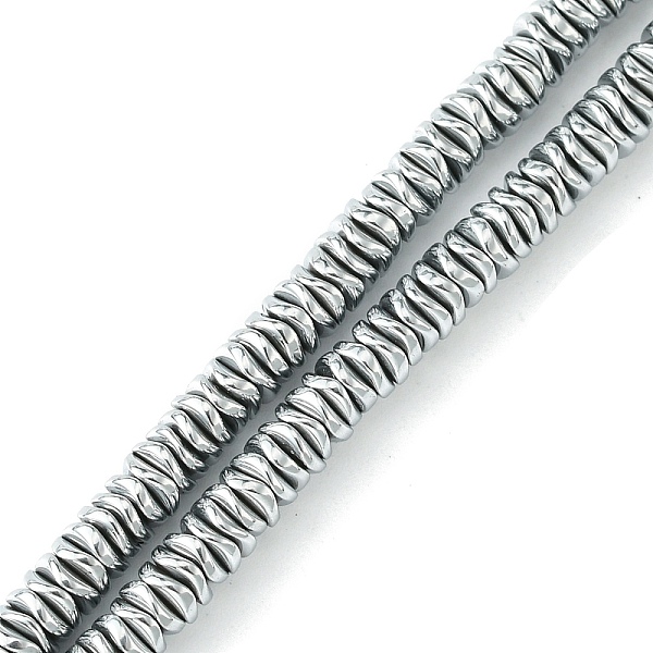 

PandaHall Electroplated Synthetic Non-Magnetic Hematite Beads Strands, Wavy Disc, Platinum Plated, 4x1mm, Hole: 1mm, about 335pcs/strand...