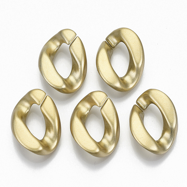 

PandaHall Opaque Spray Painted Acrylic Linking Rings, Quick Link Connectors, for Curb Chains Making, Twist, Gold, 23x16x5mm, Inner Diameter...