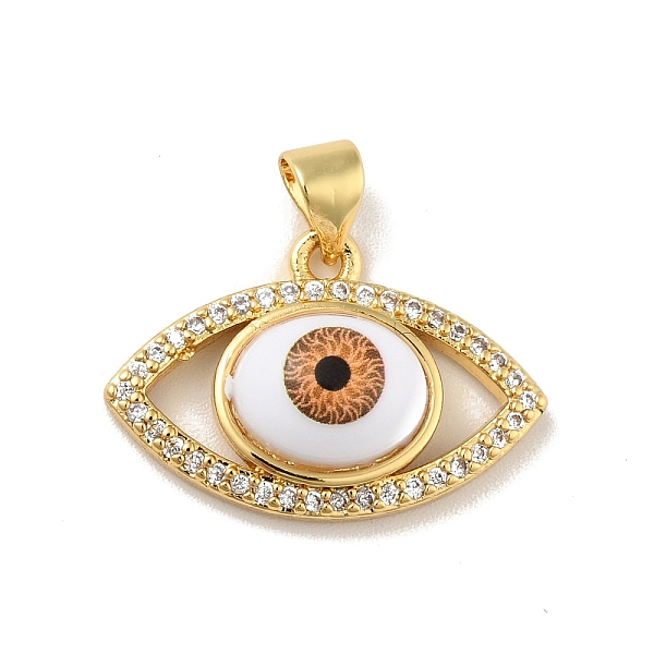 

PandaHall Brass Micro Pave Cubic Zirconia Pendants, with Acrylic, Cadmium Free & Lead Free, Long-Lasting Plated, Evil Eye, Real 18K Gold...