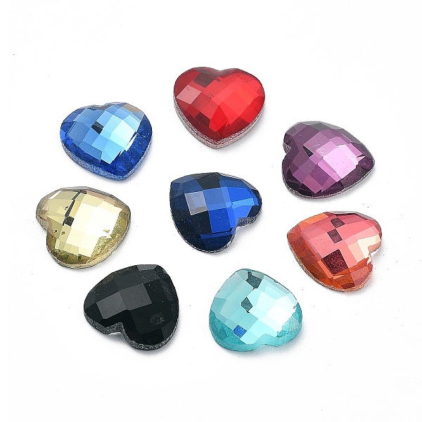

PandaHall K9 Glass Rhinestone Cabochons, Faceted, Heart, Mixed Color, 14x14x4mm Glass Rhinestone Heart Multicolor