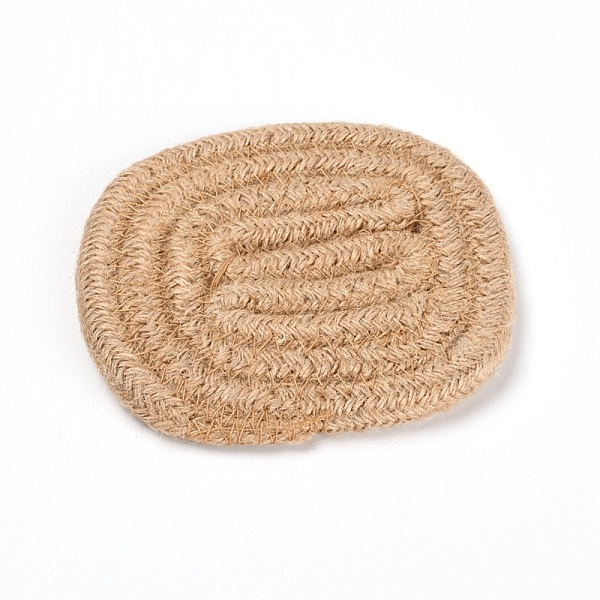 

PandaHall (Clearance Sale)Handmade Jute Cup Mat, Rectangle, BurlyWood, 100x105~108x6mm Jute None Orange