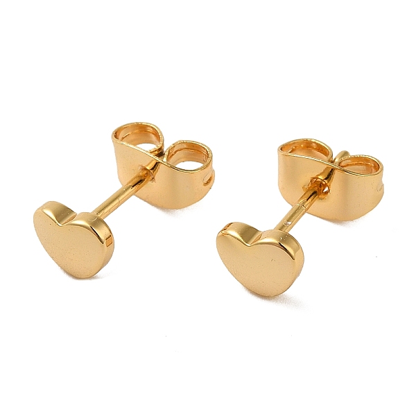 

PandaHall Brass Earrings, Real 18K Gold Plated, Heart, 6x5mm Brass Heart