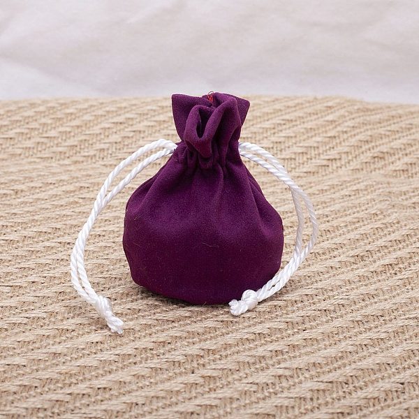 

PandaHall Velvet Storage Bags, Drawstring Pouches Packaging Bag, Round, Purple, 11x9cm Velvet Round Purple