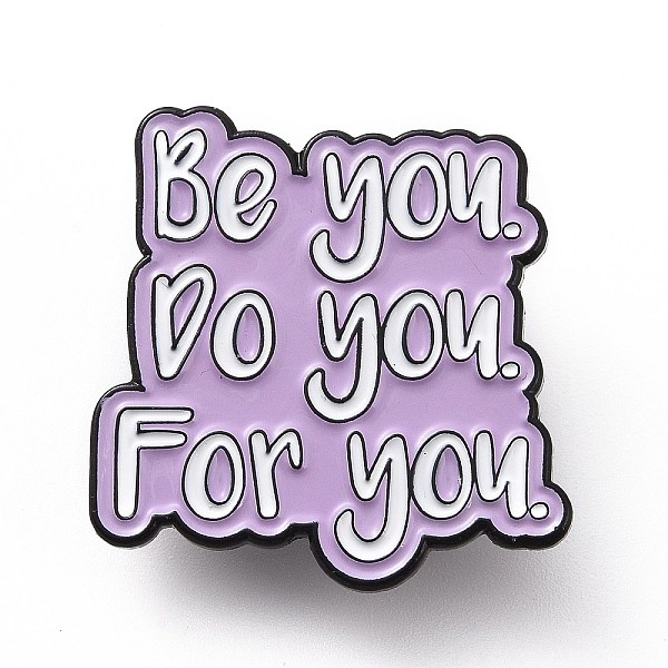 

PandaHall Word Be You Do You For You Enamel Pin, Electrophoresis Black Alloy Feminism Brooch for Backpack Clothes, Orchid, 30.5x29.5x2mm..., Purple