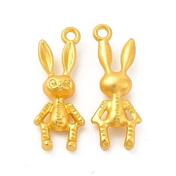 

PandaHall Rack Plating Alloy Pendants, Lead Free & Cadmium Free & Nickel Free, Rabbit Charm, Matte Gold Color, 30.5x11.5x6mm, Hole: 2.2mm...