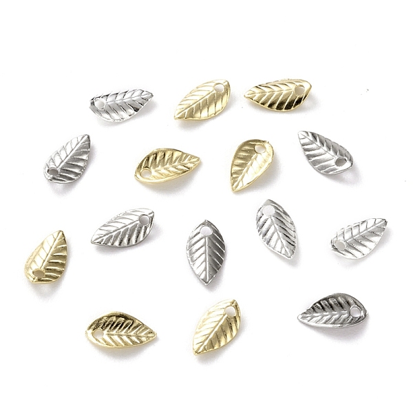 

PandaHall Brass Charms, Leaf, Mixed Color, 7x4x1mm, Hole: 1mm Brass Leaf