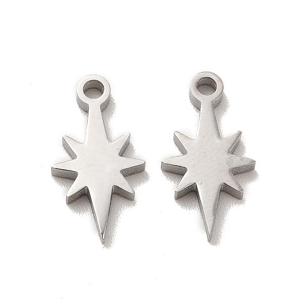 

PandaHall 304 Stainless Steel Charms, Laser Cut, Star, Stainless Steel Color, 13x7x1.5mm, Hole: 1.4mm 304 Stainless Steel Star