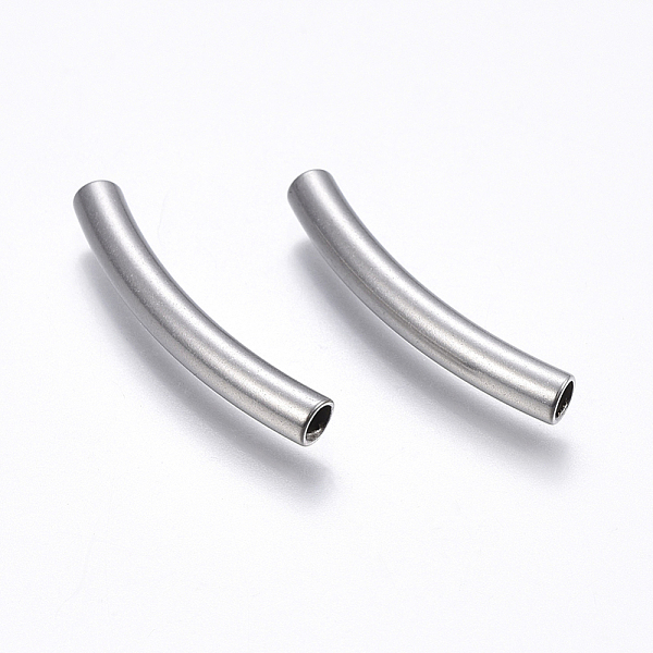 

PandaHall 304 Stainless Steel Tube Beads, Curved Tube Noodle Beads, Curved Tube, Stainless Steel Color, 30x4mm, Hole: 3mm 304 Stainless...