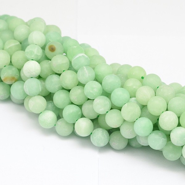 

PandaHall Synthetic Myanmar Jade(Glass) Bead Strands, Frosted, 4mm, Hole: 1mm, about 94pcs/strand, 15.74 inch Myanmar Jade Round