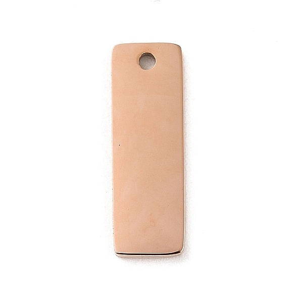 

PandaHall Ion Plating(IP) 304 Stainless Steel Stamping Blank Tag Charms, Laser Cut, Rectangle Charm, Rose Gold, 18x6x1.5mm, Hole: 1.2mm 304...