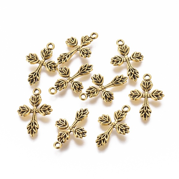 

PandaHall Tibetan Style Alloy Gothic Pendants, Cross, Cadmium Free & Lead Free, Antique Golden, 25x16x2mm, Hole: 2mm Alloy Cross
