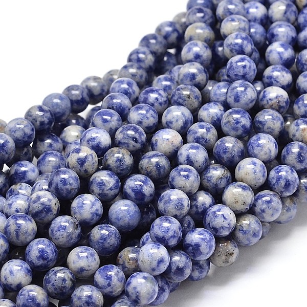 

PandaHall Natural Blue Spot Jasper Round Beads Strands, 12mm, Hole: 1mm, about 32pcs/strand, 15.3 inch Blue Spot Jasper Round