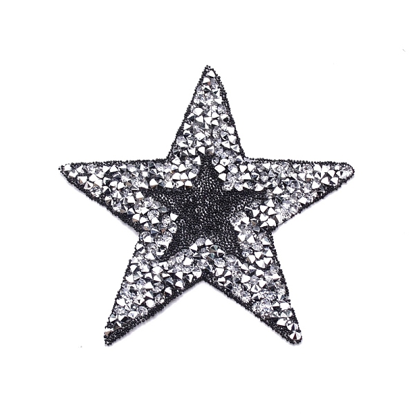 

PandaHall Glitter Hotfix Rhinestone, Iron on Patches, Dress Shoes Garment Decoration, Star, Crystal, 77x82x2.5mm Glass Rhinestone Star Clear