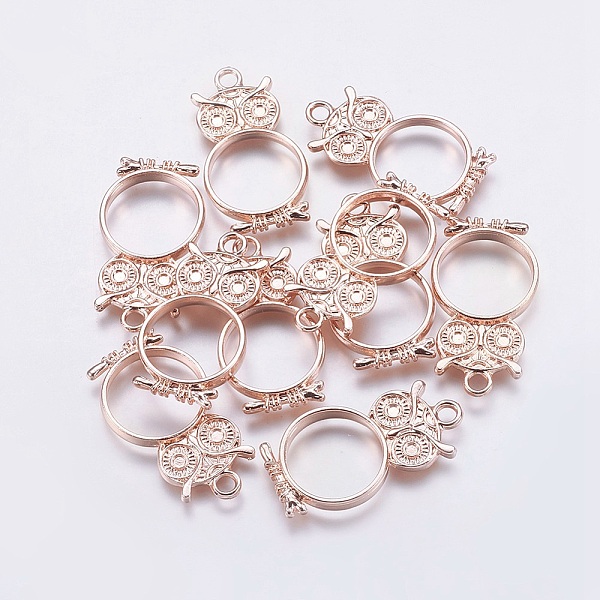 

PandaHall Alloy Open Back Bezel Pendants, For DIY UV Resin, Epoxy Resin, Pressed Flower Jewelry, Owl, Rose Gold, Inner Diameter: 16.5mm...
