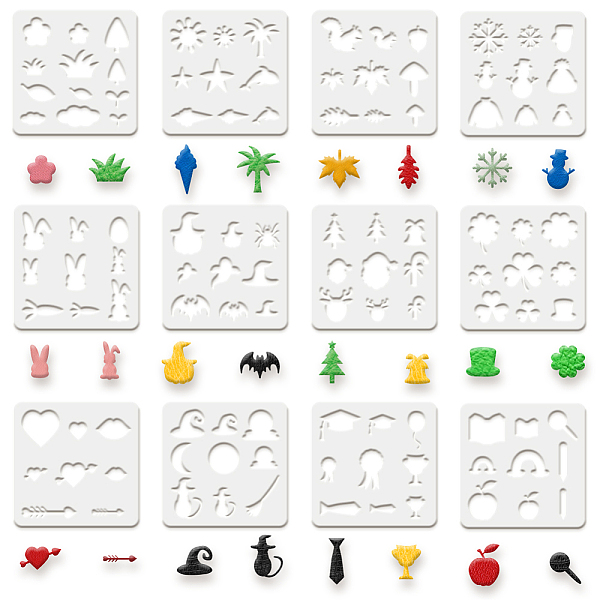

PandaHall FINGERINSPIRE 12 Sets Leather Earrings Making Template 5.9x5.9inch Spring Summer Autumn Winter Valentine's St. Patrick's Teacher's...