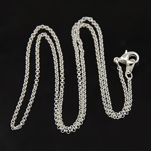 

PandaHall Brass Chain Necklaces, Platinum, 18.8 inch, 1.6mm Brass