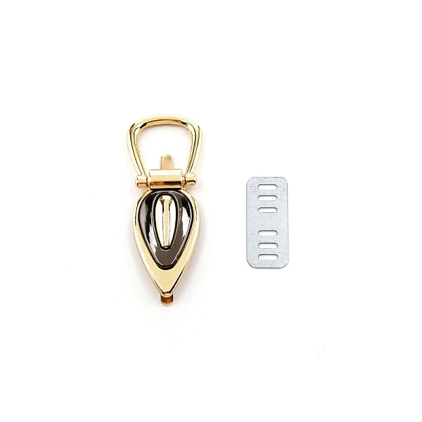 

PandaHall Zinc Alloy Bag Lock Accessories, with Iron Finding, Handbags Turn Lock, Light Gold, 7.3x2.85x0.8cm Alloy