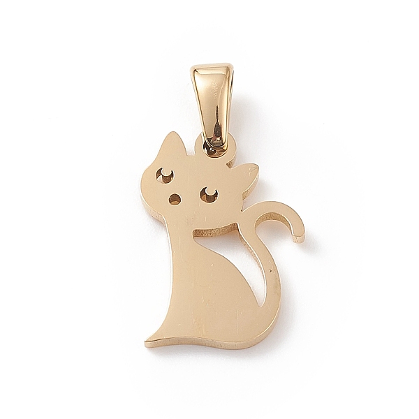 

PandaHall Vacuum Plating 304 Stainless Steel Pendants, Laser Cut, Cat Charms, Golden, 16.5x12x1mm, Hole: 2.5x4.5mm 304 Stainless Steel Cat...