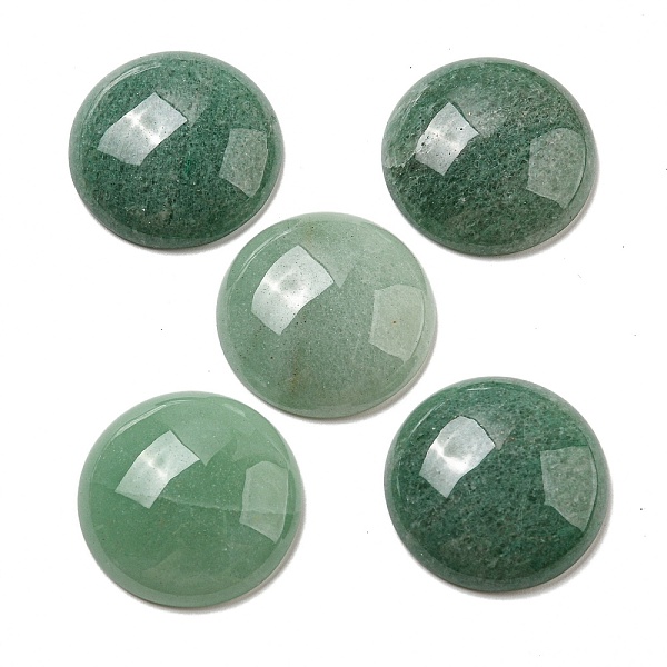 

PandaHall Natural Green Aventurine Cabochons, Flat Round, 30x7~8.5mm Green Aventurine Flat Round