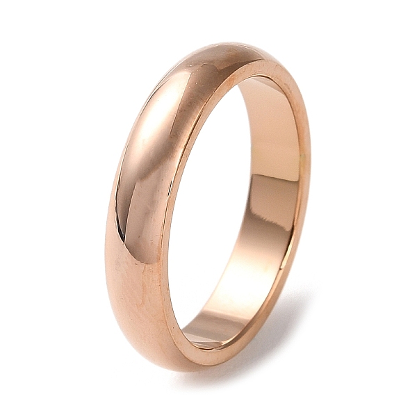 

PandaHall Ion Plating(IP) 304 Stainless Steel Simple Plain Band Finger Ring for Women Men, Rose Gold, 4mm, Inner Diameter: US Size 7 1/4...
