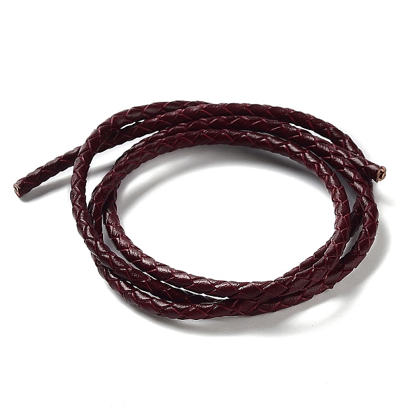 

PandaHall Braided Leather Cord, Coconut Brown, 3mm, 50yards/bundle Leather