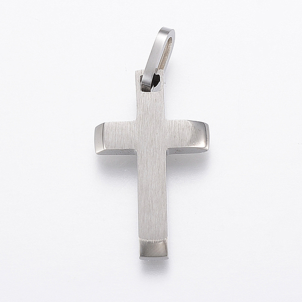 

PandaHall 304 Stainless Steel Pendants, Cross, Stainless Steel Color, 25x15x3mm, Hole: 3.5x7mm 304 Stainless Steel Cross